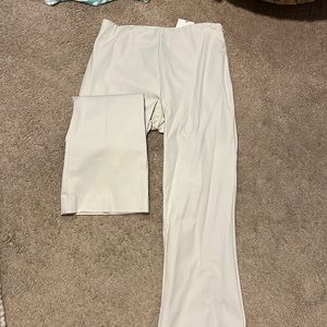 Cream flare crop pants